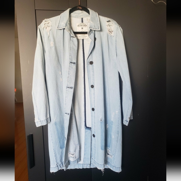 Zara woman premium denim collection ZW/LEVITA distressed coat - Picture 5 of 6